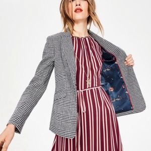 *50% Off for 24 hours* Boden Navy and White Houndstooth Wool Blazer